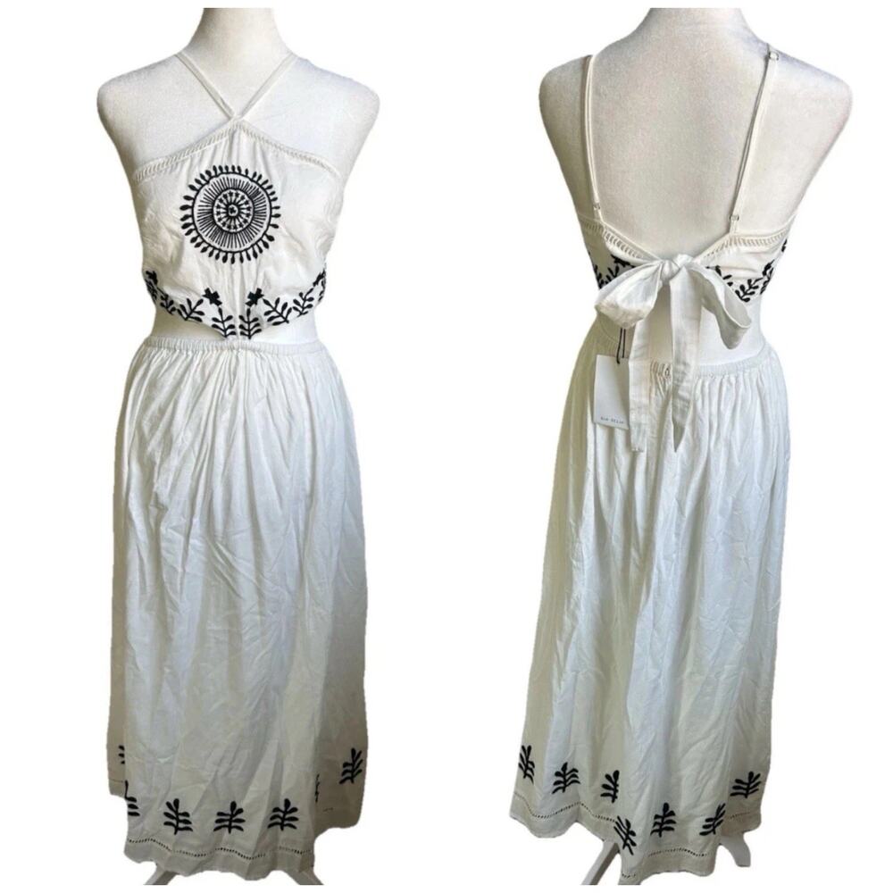 Rue Stiic Elera Maxi Dress XS White Embroidered Cutout Boho Resort NWT